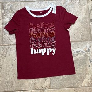 NWT size Medium SO Kids' Maroon 'Feeling Happy' T-Shirt